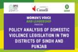 Analysis of Domestic Violence Legislation in two districts of Sindh and Punjab